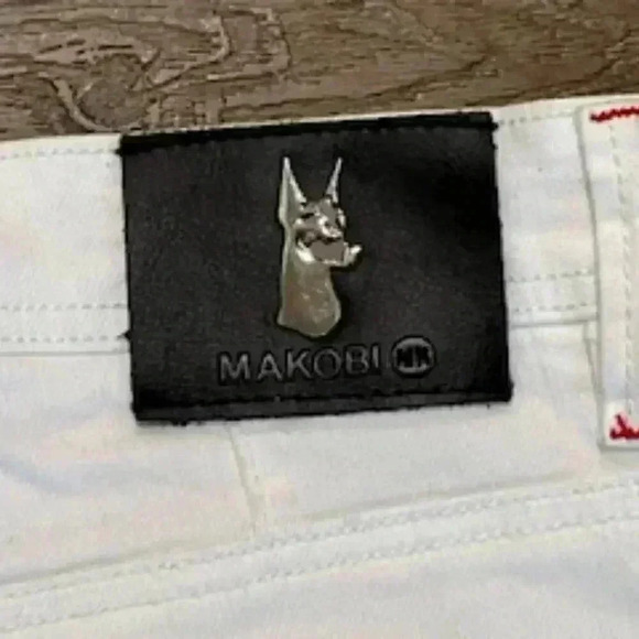 Makobi‎ Distressed Paint Splatter White Denim Jean Shorts Mens Sz 30 EUC - Picture 11 of 11